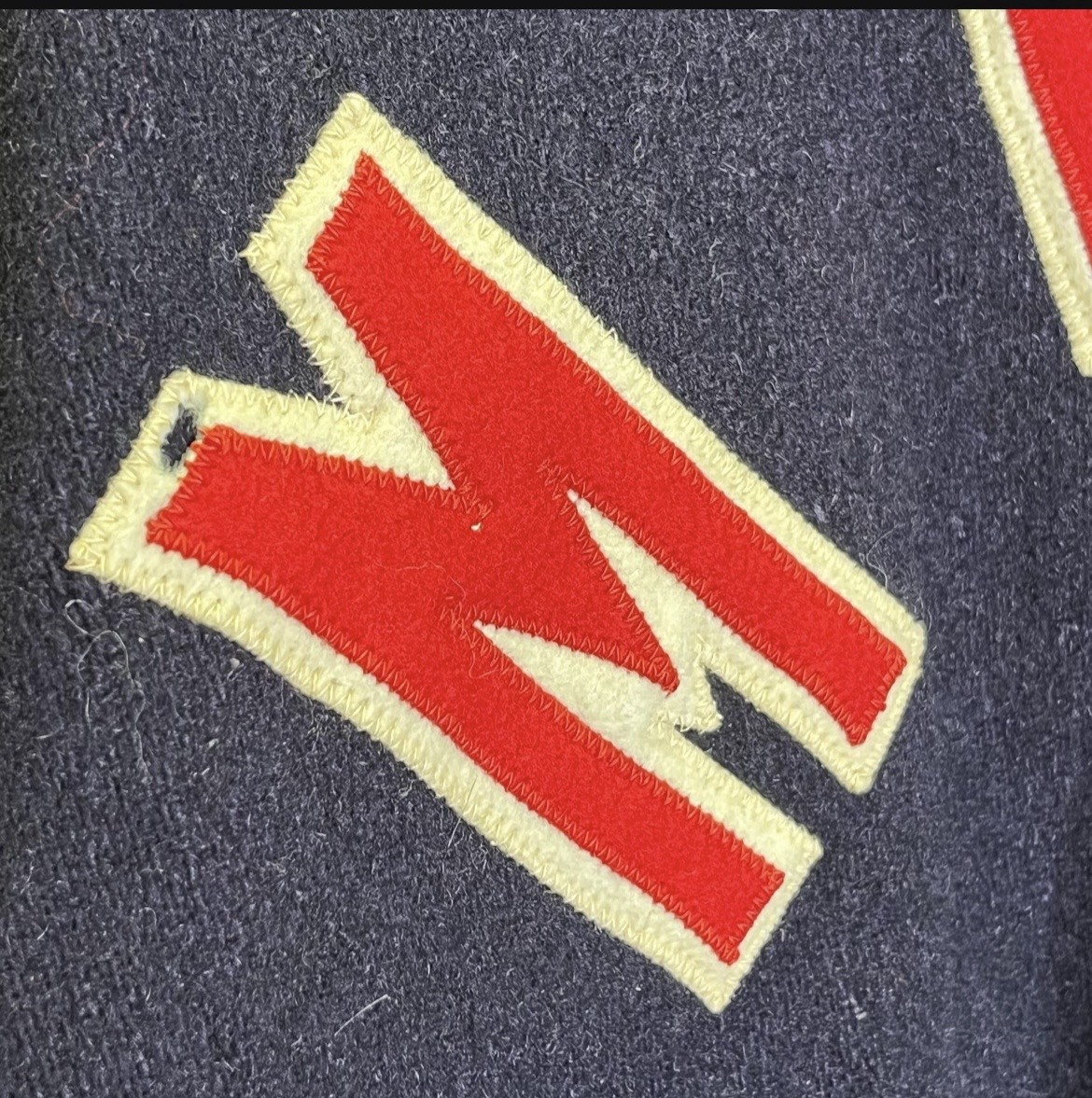 Vintage 1940s Blue Wool Zip Sports Pullover Large - image 5