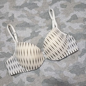 La Perla Bra Womens 38B White Black Striped Underwire