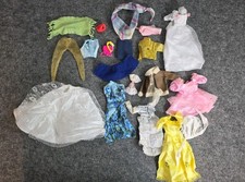 Lot of 10 Vintage Unmarked Barbie Doll Clothes Dresses Outfits Accessories