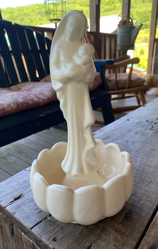 HAEGER USA Pottery Madonna & Child 10.5" Ceramic PLANTER -TRINKET DISH