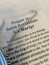 St Sebastian Patron Saint of Athletes for strength and courage pewter Medal Pndt — image 2