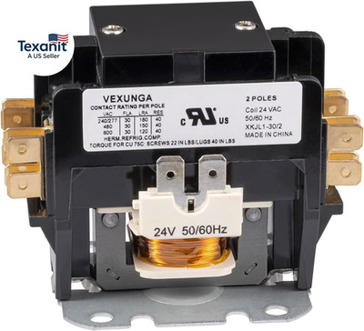 2 Pole 30 Amp 24 VAC Coil AC Contactor 2P 30A 24V 50/60Hz AC Motor Contactor Rep