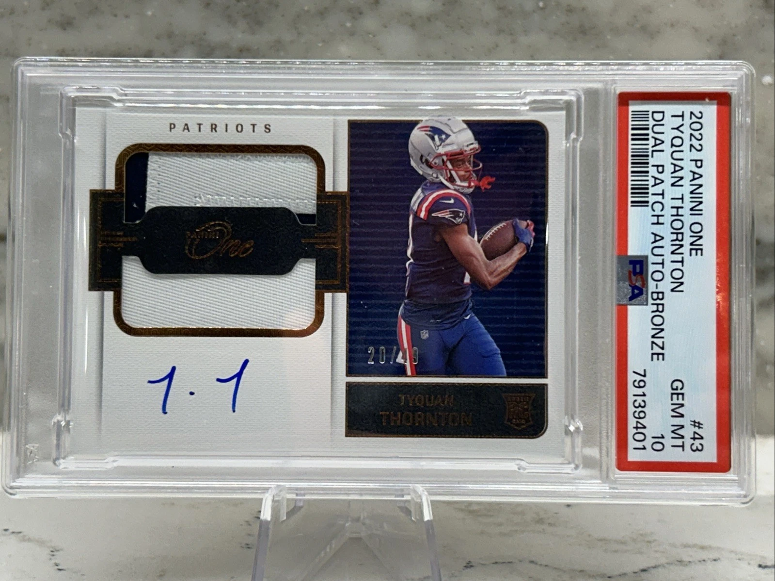 Tyquan Thornton Panini One #43 Dual Patch Autograph-Bronze