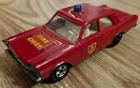 RARE VINTAGE MATCHBOX LESNEY No 59C FORD GALAXIE FIRE CHIEF CAR RED