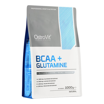 OstroVit BCAA Glutamin 1000 g Pulver 100 Portionen Aminosaeuren 2:1:1 natuerlich