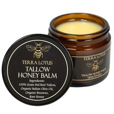 NEW Terra Lotus ORGANIC Beef Tallow Balm Raw Honey Citrus Moisturizing Cream