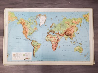       Vintage Nystrom The World Raised Relief Map 1960s-80s Lot of 2