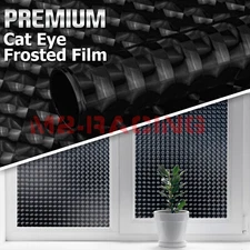 4"x8" Sample Black Cat Eye Frosted Film Glass Home Room Window Security Privacy