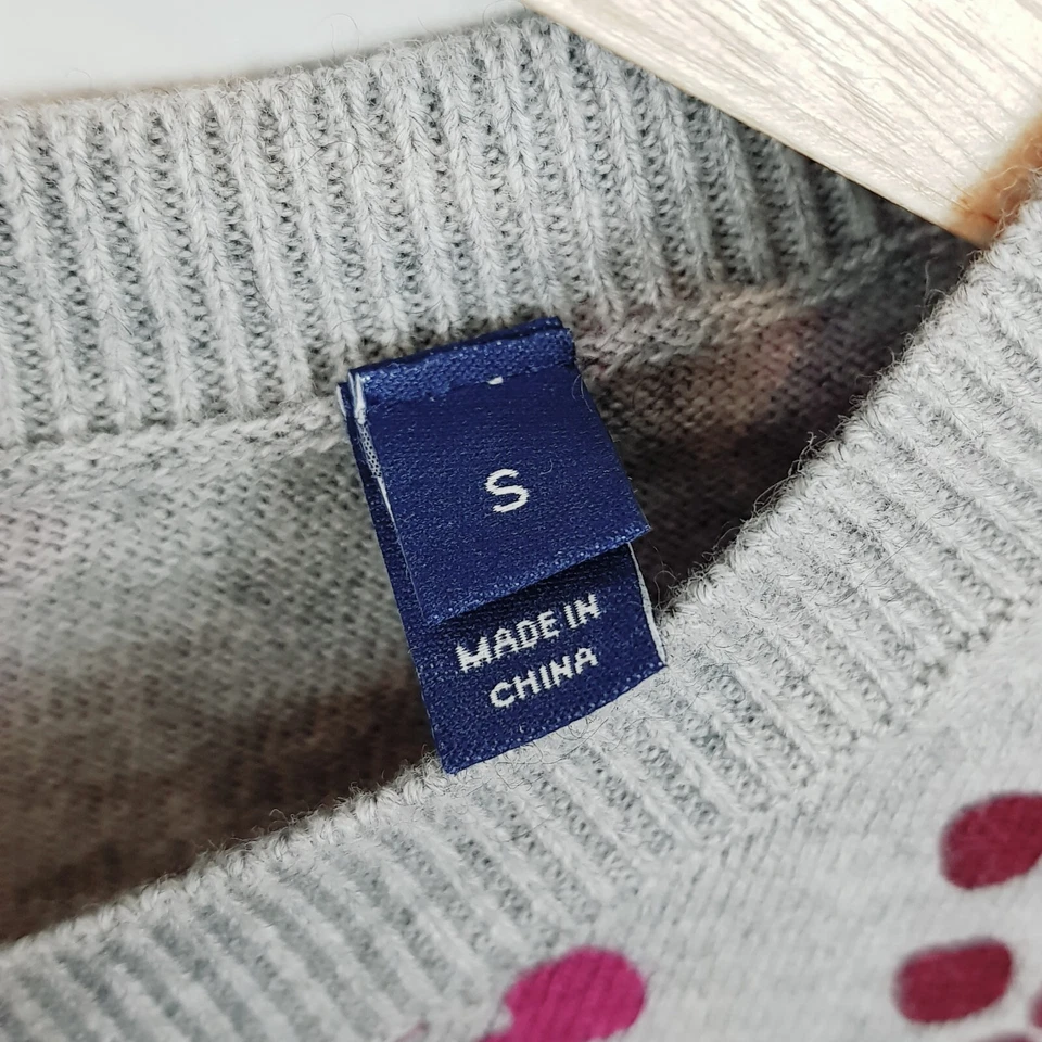 Suéter Jersey Top GANT Mujer Talla S o 10 Gris Floral Jacquard Algodón/Cachemira Foto 4 de 4