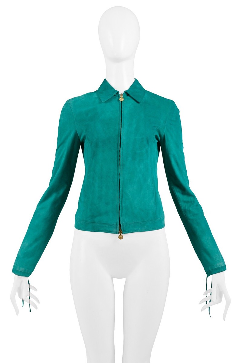 VINTAGE VERSACE GREEN SUEDE JACKET | eBay