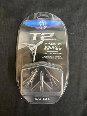 G5 Archery T2 2 Blade 100 Grain Expandable Broadhead 3 Pack BRAND NEW