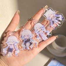 Acrylic Keychain Pendant Bag Genshin Impact Q Edition Keyring Cartoon Sandwich