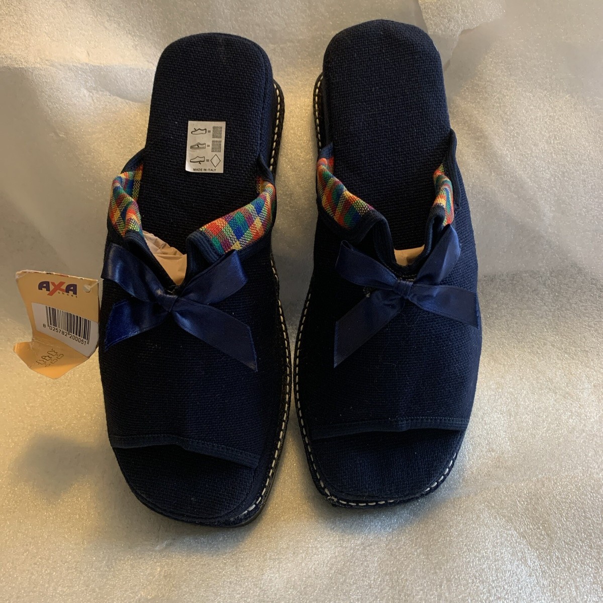 NWT AXA Women’s Wedge Slide Shoes Navy Color Size 40/10 Made In Italy