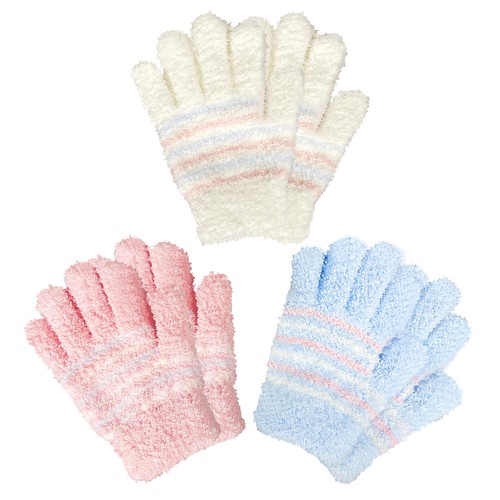 Evridwear Kids Warm Winter Gloves,Full Finger,Fluffy Stripe Mitten for Boy &Girl - Picture 35 of 41