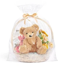 Cellophane Bags 20 PCS Clear Gift Bags 30 x 40 Inch Large Cellophane Wrap for...