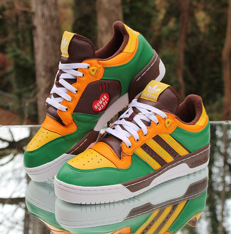Adidas Human Made x Rivalry Low Men's Size 10 Green White Adidas Human Made x Rivalry Low Men's Size 10 Green White
