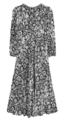 BODEN Empire Floral Midi Tea Dress Black and White BNWT Size 10 R/Regular |  eBay