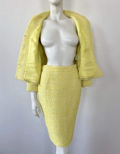 Bright CHANEL Lemon Yellow PASTEL Cruise Resort 2012 Tweed Skirt Suit RUNWAY ! - Picture 12 of 22