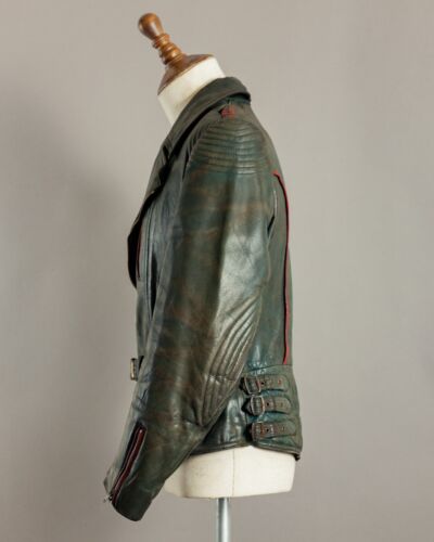 Vintage 50er Jahre deutsche Leder Motorrad Jacke Aero Leder Bekleidung - Bild 7 von 24