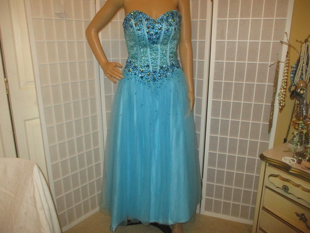 strapless beaded sequined prom, formal, quinceanera, ball gown | eBay
