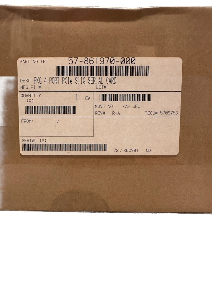 SIIG CyberSerial 4S PCIe RS232 4 Ports 16950 Serial I/O Card NEW FACTORY SEALED - Image 4 of 4