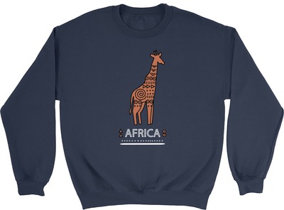 Africa Sweatshirt Mens Womens African Pattern Giraffe Gift Jumper