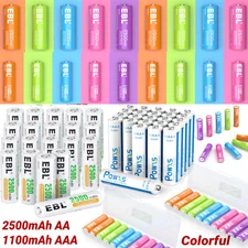 EBL AA AAA NI-MH Battery Rechargeable Batteries 2500mAh 1100mAh w/ box Lot