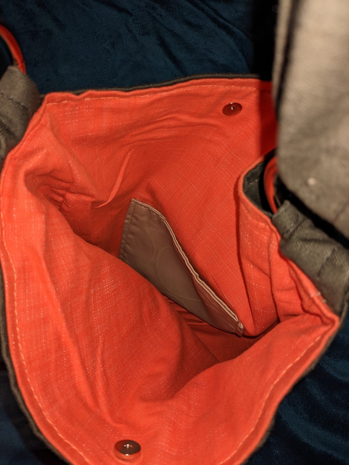 Appetite multipocket bag, dark gray with flowers - image 3