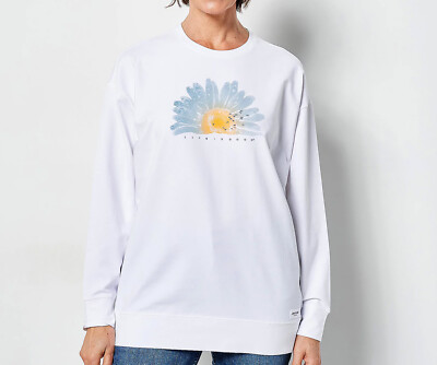 Life is Good Crusher Flex Oversized Crewneck Sweatshirt White/Daisy XS A469943