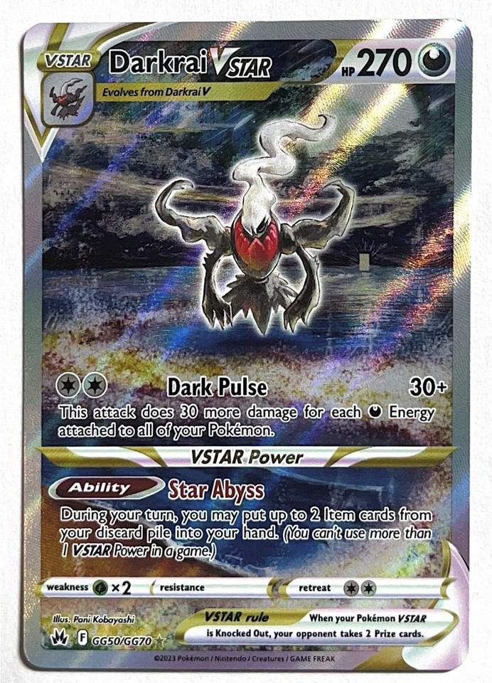 海外版ダークライVSTAR SAR GG50/GG70 Darkrai Darkrai VSTAR GG50/GG70 SWSH: Crown Zenith: Galarian Gallery for