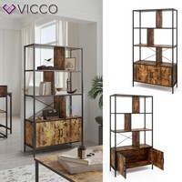BüCherregal Fyrk Eiche Rustikal 80 X 146 Cm Mit 3 Regalebenen Vicco