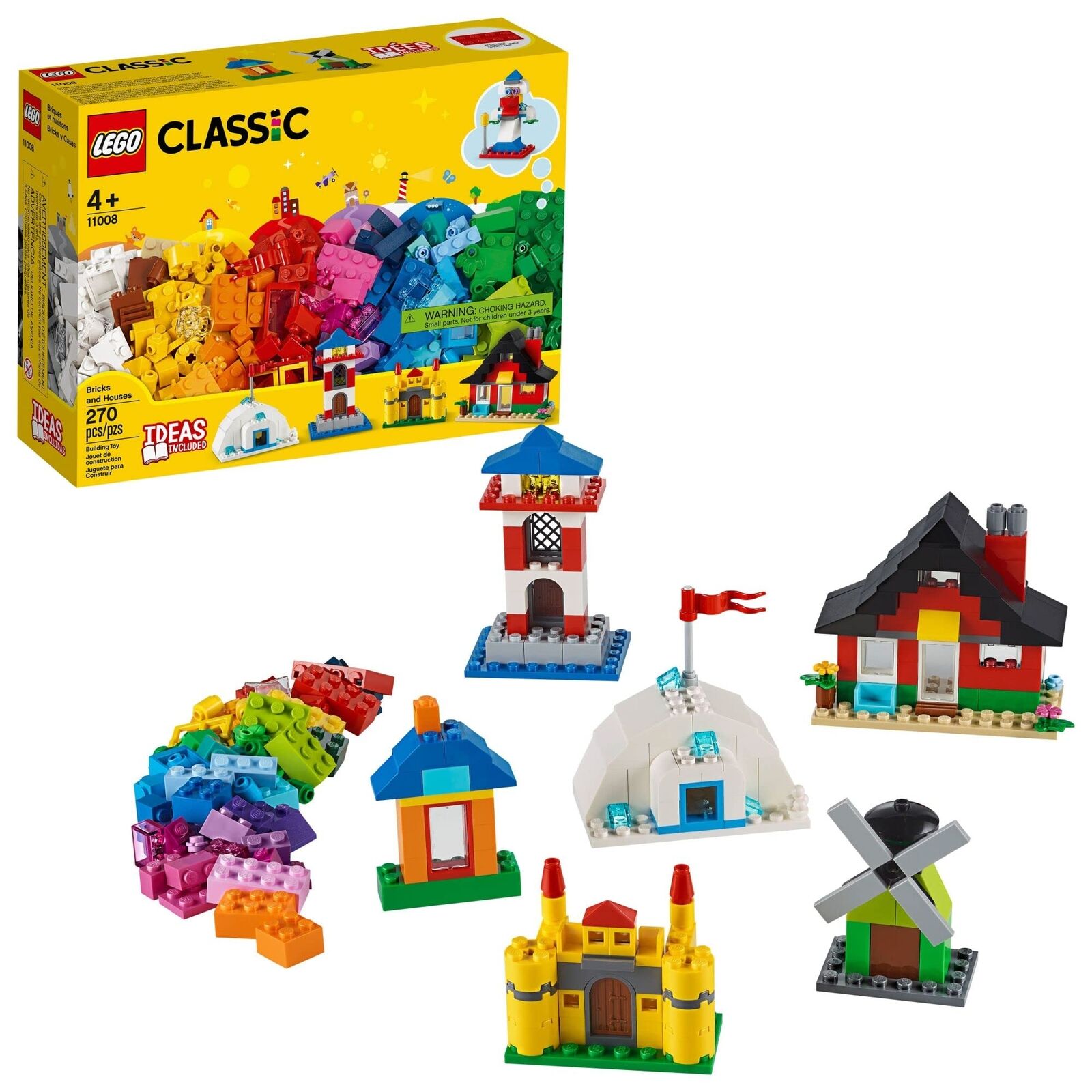 LEGO Classic Bricks and Houses Kids’ Building Toys (270 Pieces)