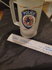 Frosted glass beer stein official insigna of the Midland Texas Police — photo 9
