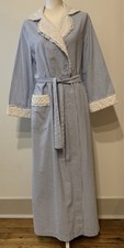 Saybury Vintage Women  s Seersucker Full Length Lightweight Robe Size M