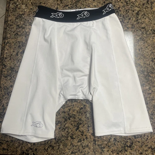 XO PRO CS-2 Compression Sliding Shorts - Size 26-30 - White - EUC