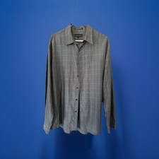 PERRY ELLIS PORTFOLIO DRESS SHIRT- BLACK/BLUE STRIPE SIZE XL NEW