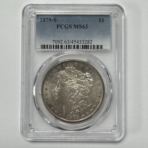 1879-S Morgan Silver Dollar $1 PCGS MS63 SF Mint Coin