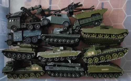 ORIGINAL VINTAGE DIECAST DINKY  TOY MILITARY VEHICLE JOB LOT TANKS TRUCKS etc