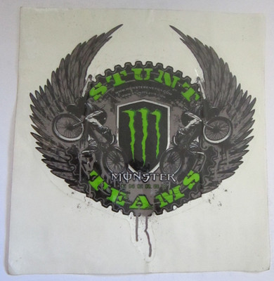 STUNT TEAMS MONSTER ENERGY STICKER GENUINE 7.5 x 7.5 INCH bmx freestyle vert