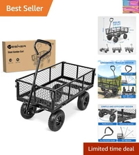 Heavy-Duty Garden Cart with 360-Degree Wheels - 800-lb Capacity for Easy Hauling