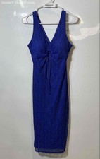 Guess Womens Blue Sleeveless Collarless Back Zipper Keyhole Sheath Dress Size 4