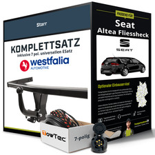 Für SEAT Altea Fliessheck Typ 5P1 Anhängerkupplung starr +eSatz 7pol uni 04- Kit