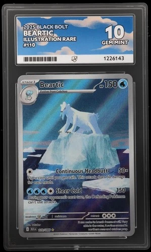 Beartic 110/086 Black Bolt Illustration Rare Graded Pokemon Card ACE 10 GEM MINT