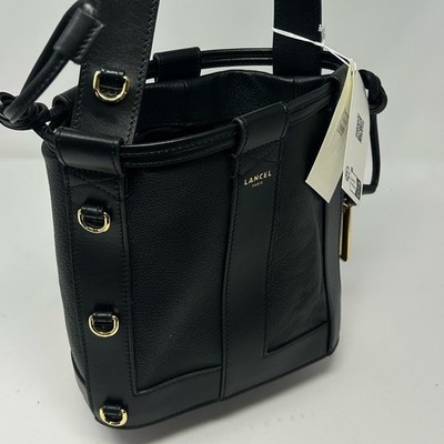 Lancel ELLES S Bucket Bag Black Leather NWT $695 Made in Italy