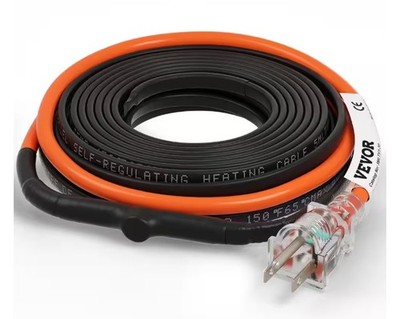 VEVOR 30 ft. Pipe Heat Cable 5W/ft. Self-Regulating Heat Tape IP68 110Volt- NOB