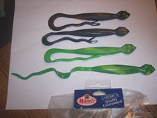 Manns 10" Snake Lure Ribbon Tail 4 Pk Baby Snake Water Moccasin Discontinued