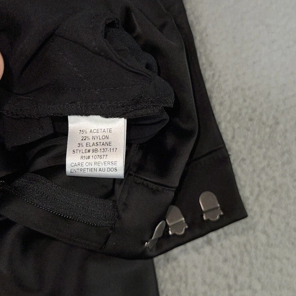 Calça Alice + Olivia Feminina 2 Cetim Preto Calças Finas Vestido Festa Evento LEIA - Imagem 4 de 4