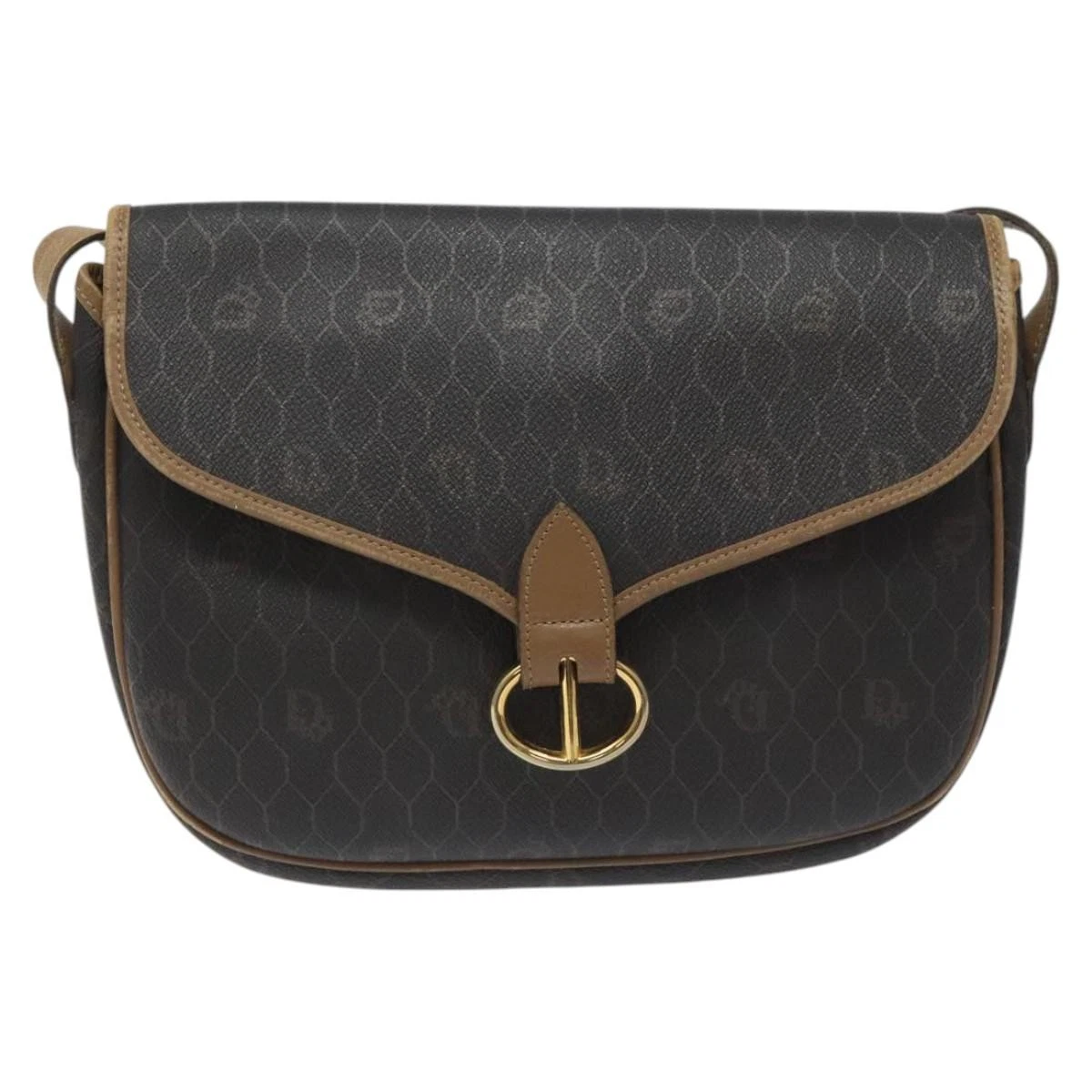 Sac bandoulière Dior en toile marron nid d'abeille authentique