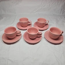 Vintage Pink Fiesta Cup & Saucer Sets - Homer Laughlin Fiestaware