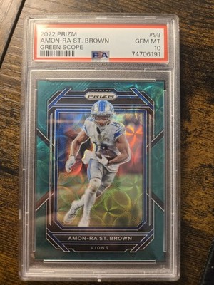 2022 Panini Prizm - Amon-Ra St. Brown #98 Green Scope Prizm /75